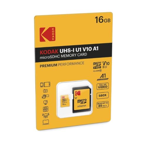 Image of Kodak 16GB Class 10 UHS-I U1 MicroSDHC Card with Adapter 10x Write Speed | Adapter 10x Write Speed