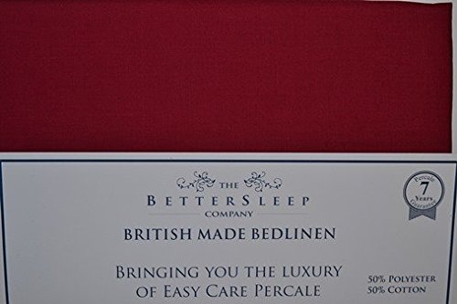 The Bettersleep Company Extra Long Fitted Sheet 3'0"x6'6" Electric Adjustable Bed 200tc Cotton Blend Percale Fully Elasticated (Burgundy)