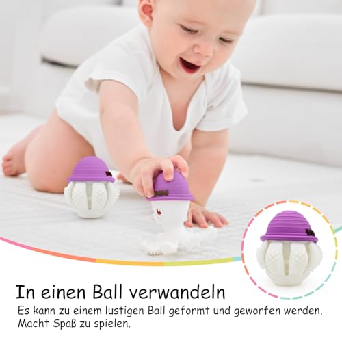 Baby Beißspielzeug für Babys 6-18 Monate, Mombella Octopus Beißring, weiches Silikon Kauspielzeug für 9 Monate altes Kind, um wundes Zahnfleisch zu melden, tolles Baby Geschenk, lila