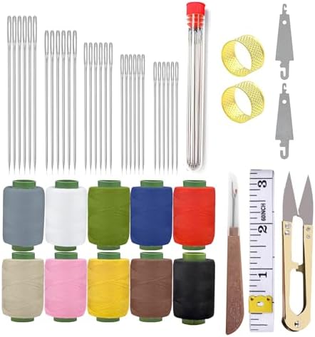 Obear 43-Piece Sewing Kit for Adults and Beginners,Big Eye Stainless Steel Sewing Needles Kit for Hand Sewing with Needle Threader and Seam Ripper