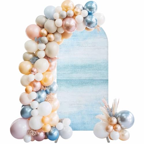 Gradient Aqua Blue Arch Backdrop Cover, Spandex Fitted Wedding Arch