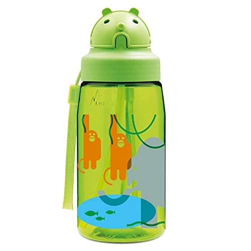 Laken Kids Tritan Water Bottle with OBY Straw Cap, 15oz, Jungle