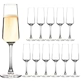 HAKEEMI Champagne Flutes - Elegant Champagne Glasses Set of 12, for Wedding, Christmas - 7.5 oz, Idea for Sparkling Wine - Dishwasher Safe