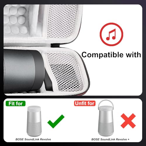 LTGEM EVA Hard Case for Bose SoundLink Revolve or Revolve (Series II) Bluetooth Speaker with Mesh Pocket-Black by L LTGEM - Image 2
