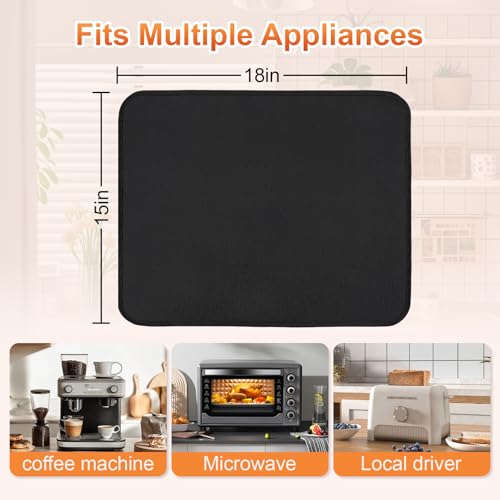 DXOKNQG Heat Resistant Kitchen Counter Mat 15x18 Inch Black - Non-Slip Silicone Appliance Protector for Air Fryer Coffee Maker (1 Pack) by DXOKNQG - Used condition - Image 2
