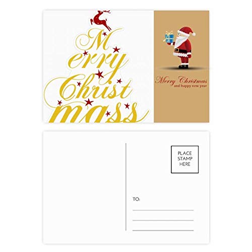 Cartes postales Noël cerf lot de 20 à glisser sous le sapin
