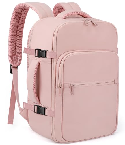 ETRONIK for Ryanair Cabin Bag Underseat, Travel Backpack Womens with TSA Approved, Hand Luggage Carry on Bag with 14 inch Laptop, Rucksack Backpack for Travelling Flight Work, Pink