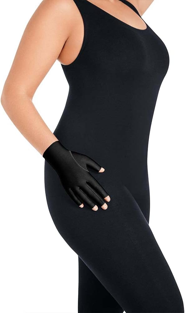 JOBST Bella Lite Compression Gloves, 20-30 mmHg, Glove, Black, Size 7