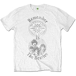KANKAN White The Beatles Remember offiziell Herren T-Shirt Unisex - Les Beatles, Paul McCartney, John Lennon, RIngo Starr, George Harrison