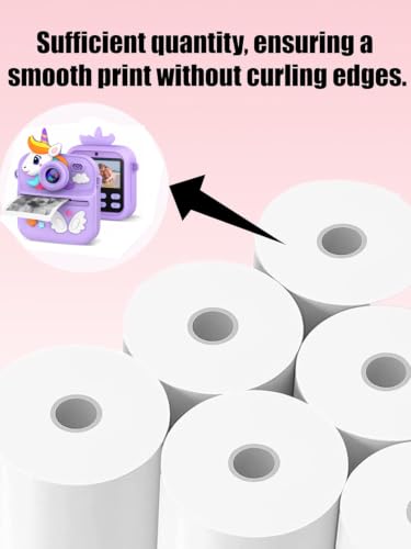 Image of Cason Pack of 5 Rolls for Instant Camera for Kids with Print,Premium 5 Paper Roll Refill,Scratch-Resistant, BPA Free, Suitable for All Instant Print Camera for Kids (White) (Only Rolls)