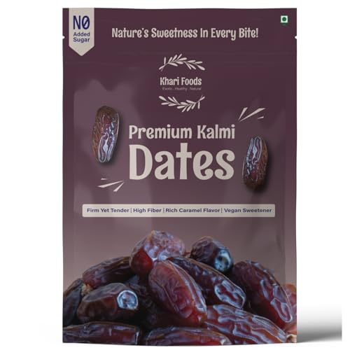Image of Khari Foods Premium Kalmi Dates, High Fibre, Soft Dry Fruit Khajur /khajoor, Energy Health Snacks, No Added Sugar