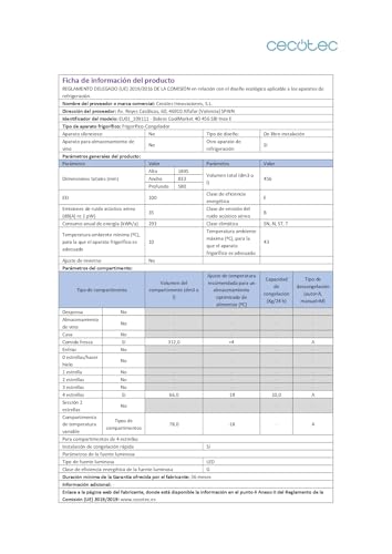 Cecotec Réfrigérateur 4 Portes Semi-Intégrable Total No Frost Bolero CoolMarket 4D 456 SBI Inox E, Extra Capacité Max 456 L, Hauteur 189 cm et 83 cm Largeur, MetalFlexCooling, Compresseur Inverter
