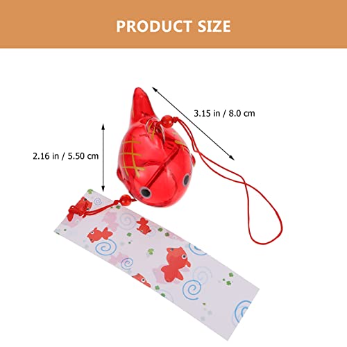 Dechous Japanese Wind Chimes Glass Wind Bells Lucky Fish Hanging Pendant For Birthday Gift Outdoor Indoor Home Wedding Decors Red #TOP1