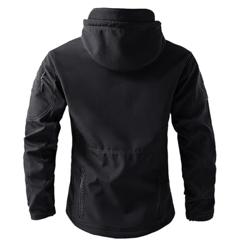 Men's Outdoor Jacket Hooded Long Sleeve Full Zip with Multi Zipper Pockets - image 6