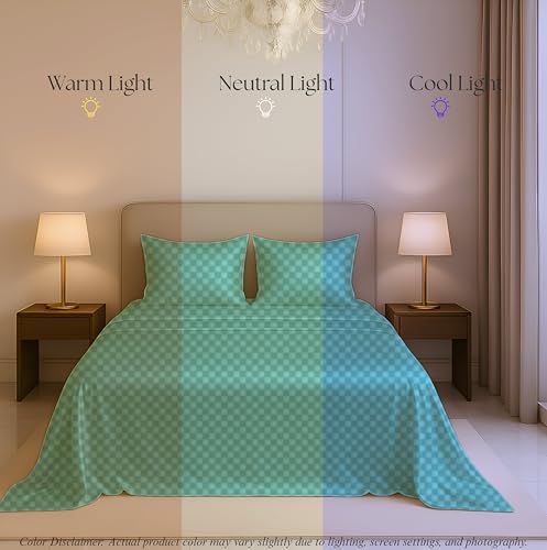 Image of Luxe Ere Jacquard Bedsheet for Double Bed, King Size (90x108) with 2 Pillow Covers, 300TC Premium Cotton Fabric, Perfect for Home Decor, Gifting & Romantic Escapes-Jade Stream