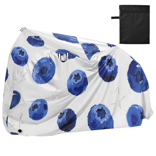 Blueberry Star Housse imperméable pour vélo avec trous de verrouillage pour intérieur et extérieur Compatible avec la plupart des cobertor para motocicleta