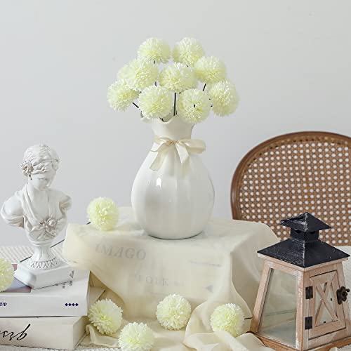 Senseya 25Pcs Chrysanthemum Flowers Artificial Bulk, Artificial Flowers Combo Box For Decoration Silk Mix Fake Flowers With Stems Diy Wedding Home Cake Decor #TOP1