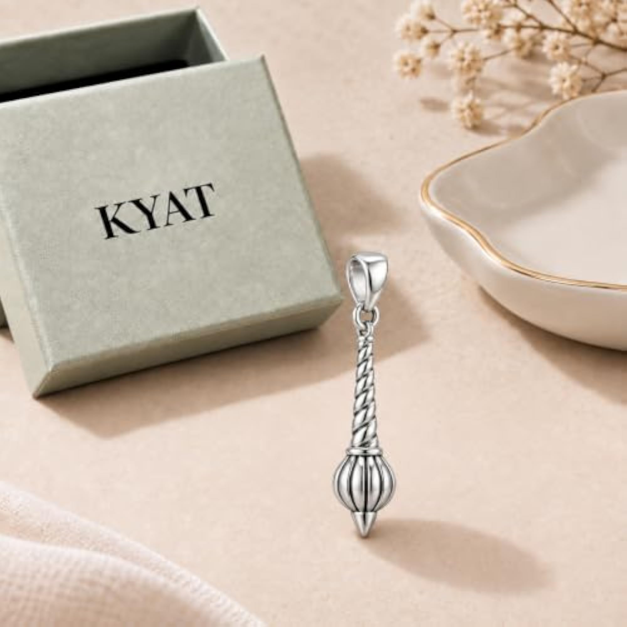 925 Sterling Silver Hanuman Gada Pendant, Religious Gift
