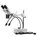 Swift S41-20 Professional Dissecting Binocular Stereo Microscope, WF10x WF20x Eyepieces, 10X 20X Magnification, 1X Objective, LED Lighting, Boom-Arm Stand