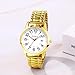 Avaner Men's Stretch Band Watches: Gold Silver Elastic Strap Large Face Quartz Easy Reader Bangle Wrist Watch for Men