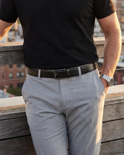 Image of CHAOREN Click Belt Men - 1 3 /8 inch Leather Ratchet Belt for Dress Casual