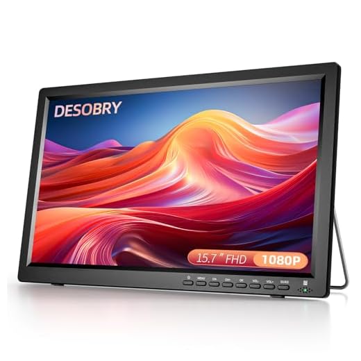 Desobry 15.7 inch Portable TV with Antenna, Portable Small TV with ATSC Tuner, Rechargeable Battery Operated Mini LCD Monitor 1080P,Built-in Stand,HDMI Input,USB,AV in,Supports Camping,Kitchen