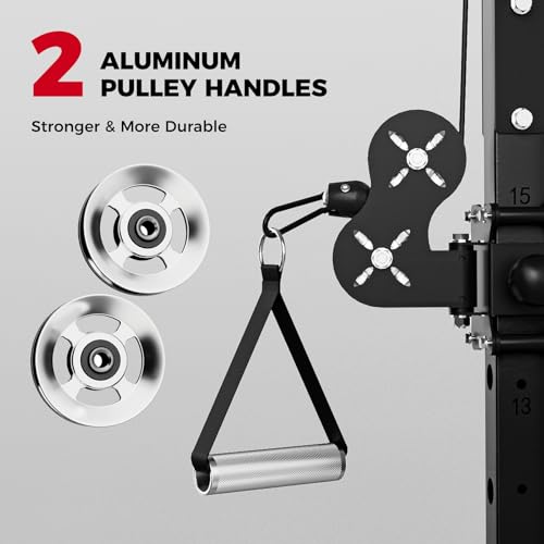 Image of RitFit M1 Pro Smith Machine Package, All-in-One Power Cage with Weight Stack Set, Includes LAT Pulldown & Cable Crossover System for Home Gym