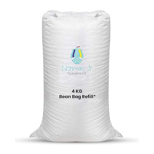 Image of NORMAN JR Premium Virgin Grade Thermocol Balls Refill for Pillows, Sofa, Bean Bags, Soft Toys & Beans for Bean Bag Refill 4 Kg (White)
