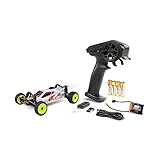 Helidirect Losi RC Car Micro-B 2WD Brushed Mini RC Buggy 1/24 Scale RTR Assemble Kit - Remote Control Car, RC Cars, Micro Racing RC Buggy 1/24 Scale (White - LOS00007T1)