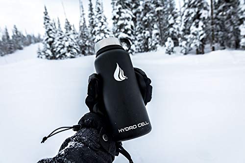 Hydro Cell Stainless Steel Triple Insulated Water Bottle, 2 Lids (64Oz 40Oz 32Oz 24Oz 18Oz 14Oz) - Metal Vacuum Flask With Modern Leakproof Sport Straw Design For Kids And Adults (Black 32Oz) #TOP5