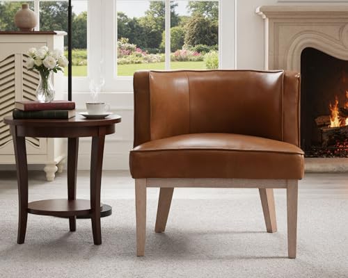 Comfy Barrel Chair Mid-Century Modern Accent Chair with Solid Wood