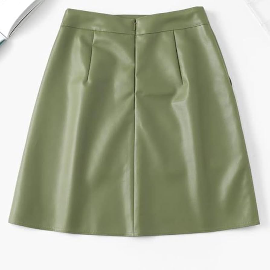 Amazon.co.jp: Obumi 秋の女性のレザー スカート ハイウエスト