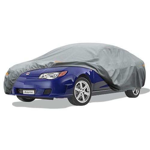 Image of Kayme Heavy Duty Car Cover Custom Fit Saturn Ion (2002-2007) Waterproof All Weather for Automobiles, Full Exterior Covers Sun Rain UV Protection.（Deliver About 3-10 Days）