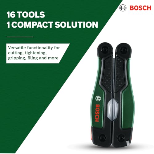 Bosch 16-in-1 Multi-Tool (Multifunktionswerkzeug zum Heimwerken, Outdoor und Camping; Edelstahl; Verriegelungsfunktion; Softgrip; 16… – Ansicht 2