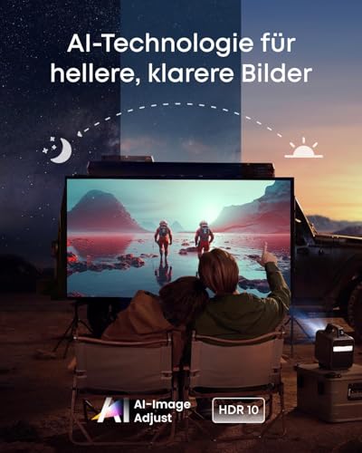 ANKER Nebula Mars 3 black Outdoor Projektor 1980x1080 1000 ANSI-Lumen 185Wh IPX3 bis 15h Spielzeit AI-Image Adjust integr. PowerBank - Afbeelding 4