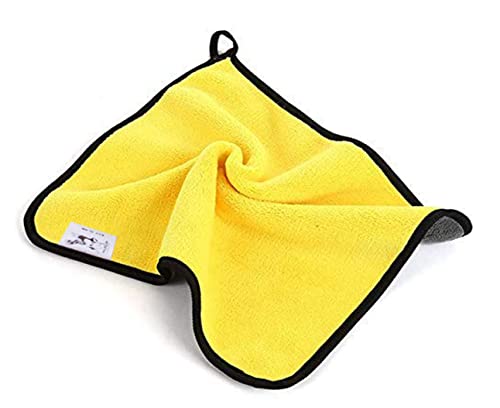 Image of 600 GSM Heavy Microfiber Cloth for Car Cleaning and Detailing, Dual Sided, Extra Thick Plush Microfiber Towel Lint-Free (600GSM, Yellow)