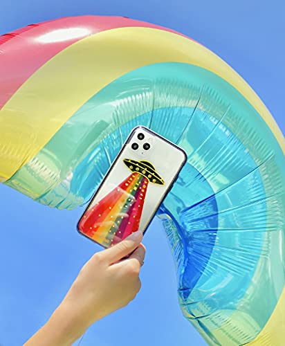 Sonix Give Me Space Case For Iphone 12 / 12Pro [10Ft Drop Tested] Protective Rainbow Ufo Spaceship Clear Cover For Apple Iphone 12, Iphone 12 Pro #TOP6