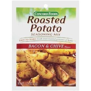 Concord Foods Bacon and Chive Roasted Potato Seasoning Mix, Elevate Your Potatoes with Savory & Fresh Flavor, 1.25 oz, 6-Pack