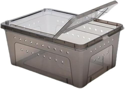 Rutexc生態学的な水槽、透明なプラスチックの透明なカメのバルコニーの水循環システムの小さな水槽、家庭のリビングルームの鑑賞、360度のパノラマビュー、カメの冬眠に適しています