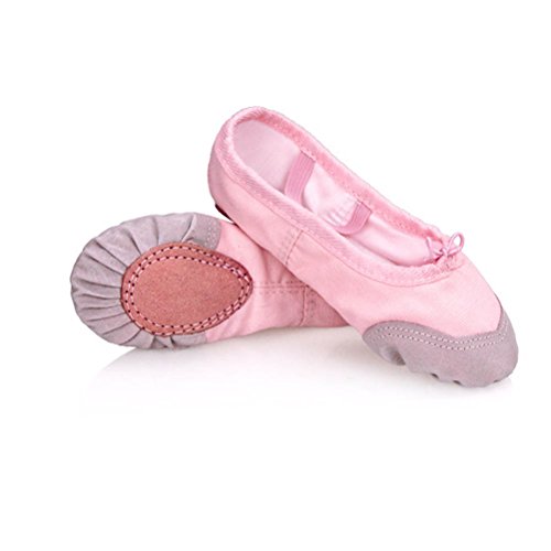 ARAUS Zapatos de Ballet de Las Muchachas Mitad Spike Canvas Kid Dance Shoes Yoga Gym Sizes 22-41