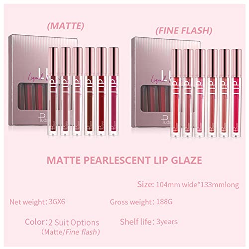RoseFlower 6 Colors Sparkle Lip Gloss Glitter Liquid Lipstick Set, Diamond Halloween Sparkly Lipstick Shiny Metallic Lipgloss Waterproof Non-Stick Liquid Lipstick Makeup Gift, Red, Pink Series - Image 4