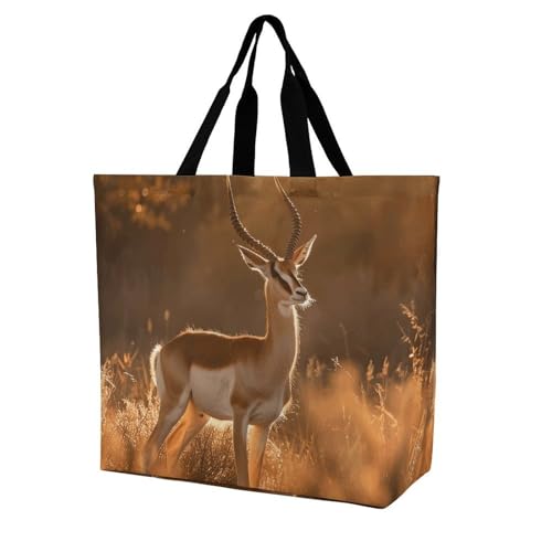 Standing on The Prairie Tote Bag Large Women Casual Shoulder Bag Reusable Grocery Bag Fasion Handbag for Office Shopping Travel3