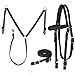 Majestic Ally Nylon Padded Equestrian Browband Headstall, Reins & BreastCollar Set for Horse- Full (Chocolate, Full)