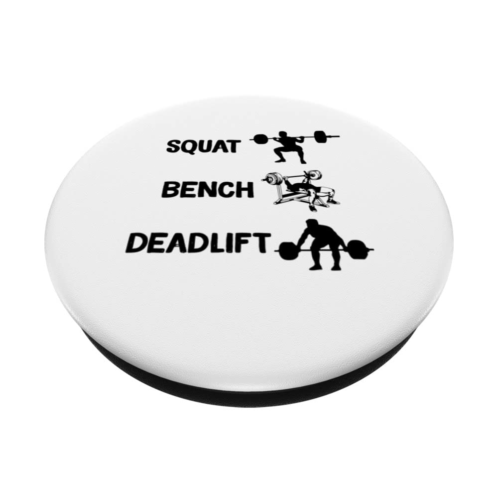 quat bench deadlift bodybuilder Weight lifting PopSockets Swappable PopGrip, Black - Image 2
