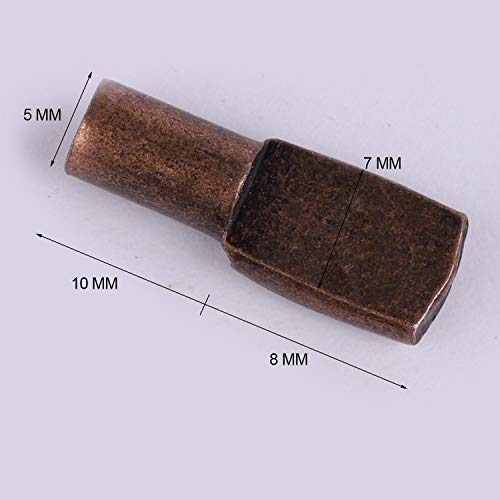 Tbestmax 5 Mm Shelf Support Pegs Spoon Bookshelf Pins Cabinet Shelves Peg Metal Bookcase Clips For Kitchen Shelf Holder 120 Pcs Deep Brown #TOP1