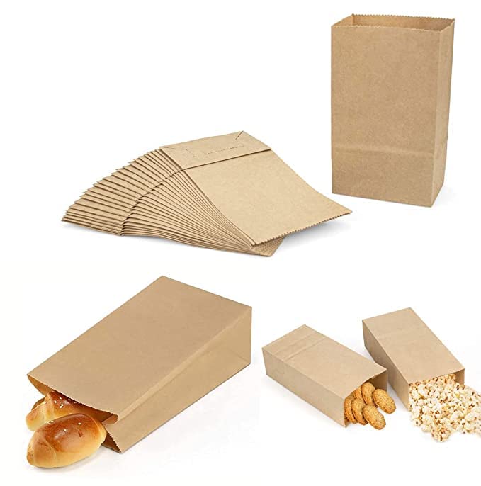 GREAT PAPER BAGS 4 x 8 x 1 Disposable Brown Packaging Paper Bags it is Gifting Bags or Thank You Bags for Return Gift Shopping Cloths Veggies Packing (250)