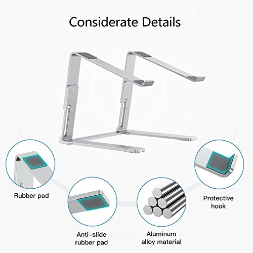 Gikersy Laptop Stand Adjustable Height, Ergonomic Computer Stand For Desk,Aluminum Detachable Laptop Riser Notebook Stand Compatible With Macbook Air Pro, Dell Xps, More 10-15.6" Laptops #TOP5