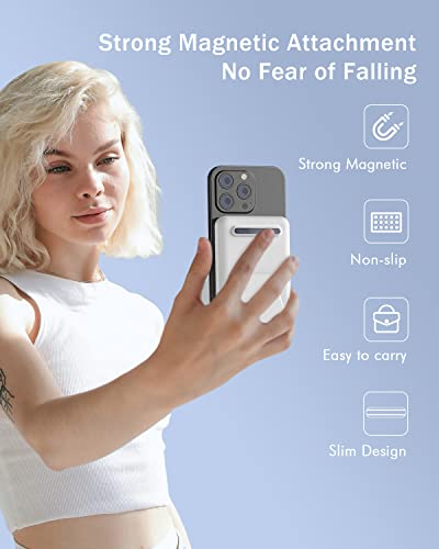 Podoru Wireless Portable Charger, Foldable Magnetic 10000Mah Power Bank 15W Fast Wireless Charging 22.5W Pd Type-C Lighting Led Display Mag-Safe Battery Pack For Iphone 12/13/Mini/Pro/Pro Max -White #TOP3