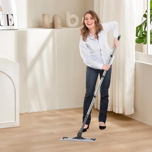 SRJQXH Besen Teleskopstiel 1 Set Edelstahl Teleskopstangen Spleißlänge 147cm, Gespleißter Reinigungsstab, Teleskopstange Fenster Putzen für Zuhause, Hotel, Schule