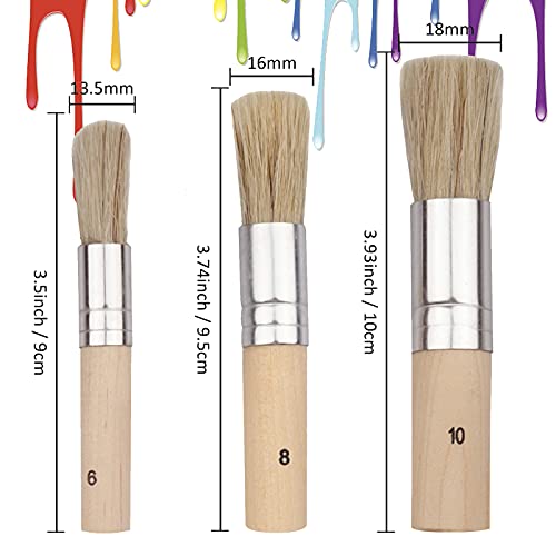 Pektiftn Wooden Stencil Brush Set Of 3,Pure Natural Bristle Diy Art Crafts Paint Brush Perfect For Acrylic Paint, Wood, Oil Painting, Watercolor Painting,Stencil Project,Card Making And Diy Art Crafts #TOP5